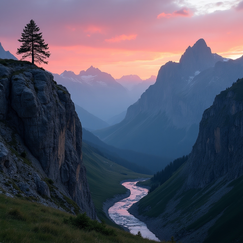 Fotografia krajobrazu naturalnego — tatrzańska dolina o wschodzie słońca